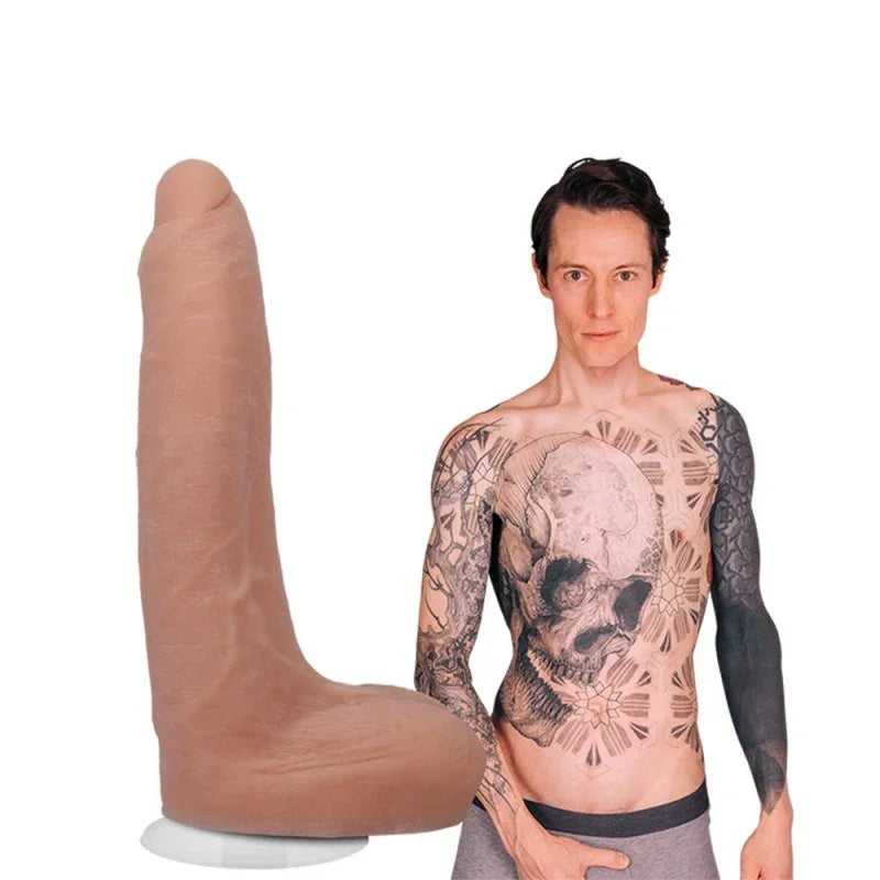 Signature Cocks Owen Gray - Silicone 9" with Removable Vac-U-Lock Suction Cup - Take A Peek