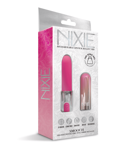 NIXIE Smooch Rechargeable Lipstick Vibrator, Pink Ombre - Take A Peek