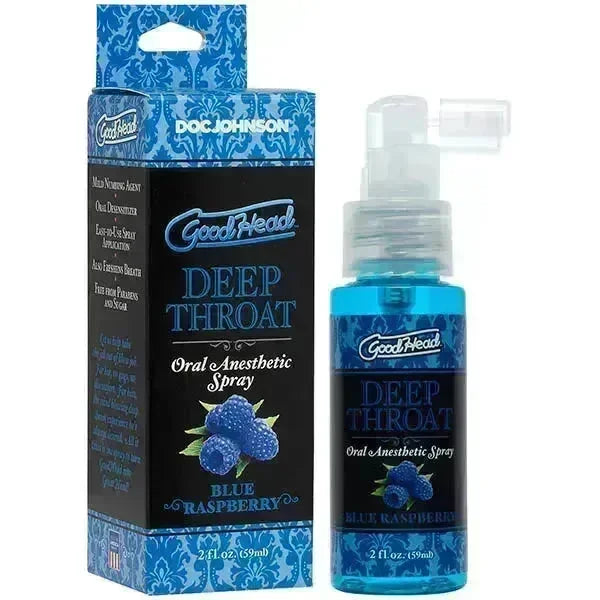 GoodHead Deep Throat Spray - Raspberry Flavoured Deep Throat Spray - 59 ml Bottle - Take A Peek