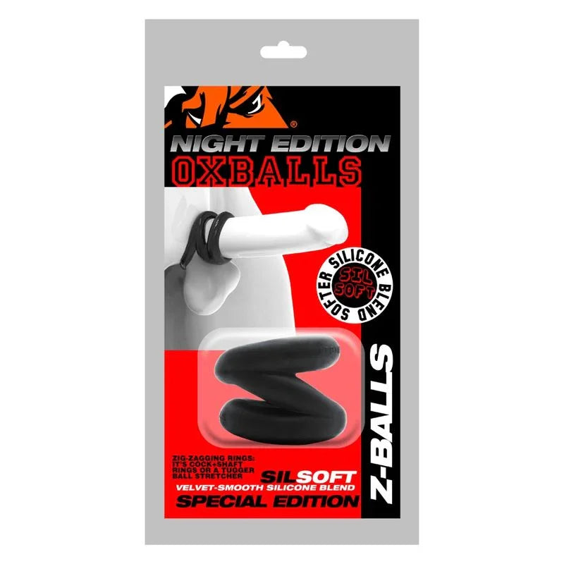 Z-Balls Zig-Zag Cock Ring / Ball Stretcher Night