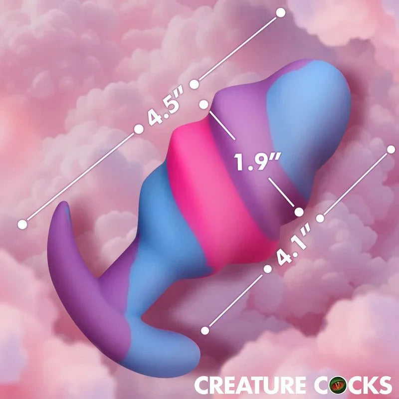 Unicorn Swirl Silicone Butt Plug Large