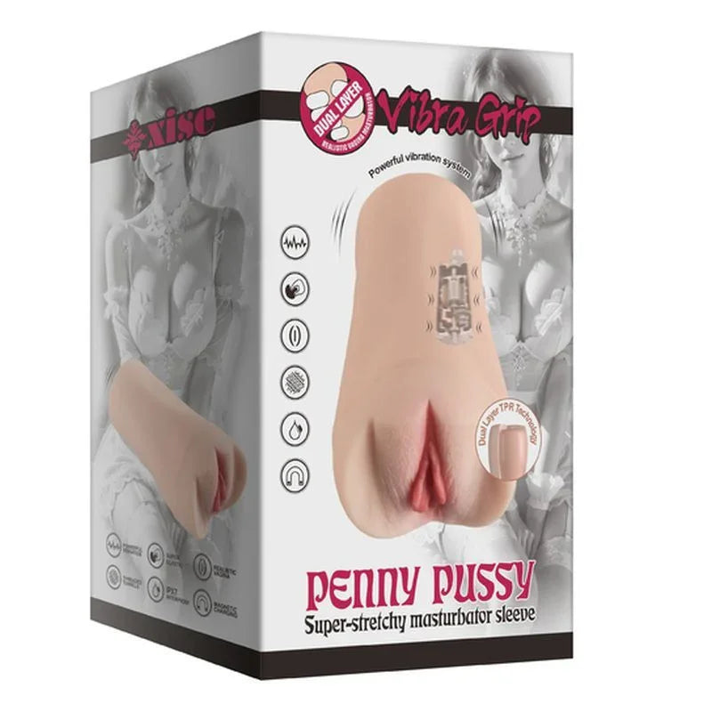 Penny Pussy Dual Layer Vibrating Masturbator - Take A Peek