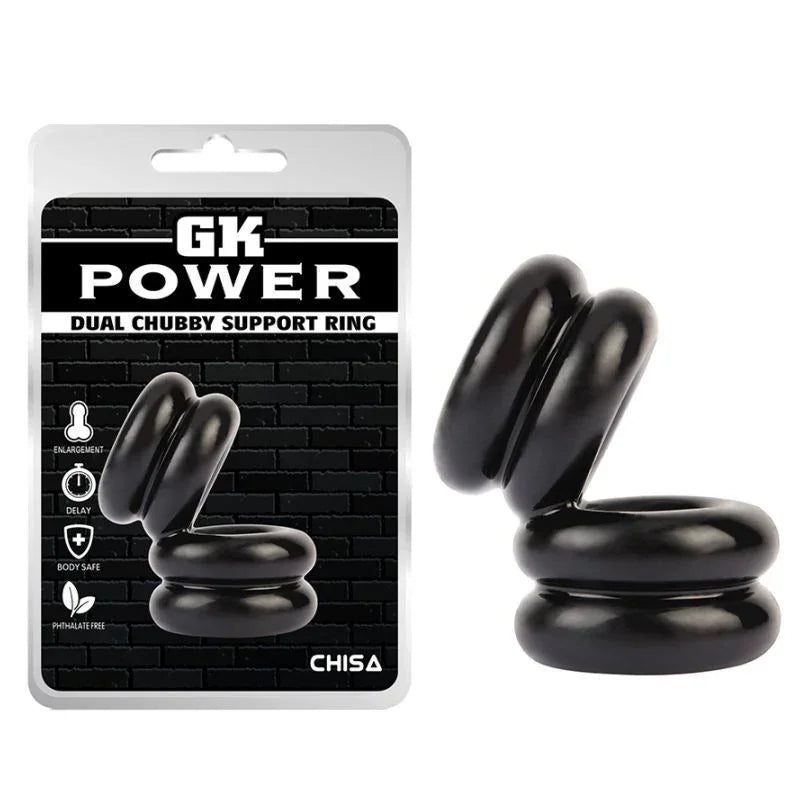 Double Stacked Dual Pleasure Ring Black - Take A Peek