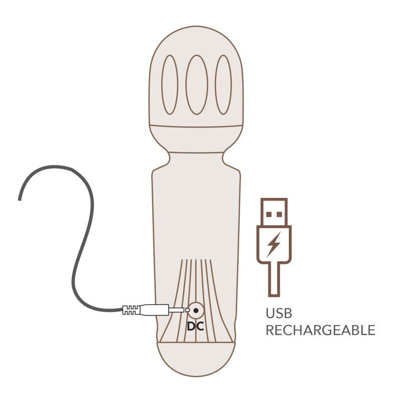 Rechargeable 16 Mode Silicone Mini Wand Violet Dream