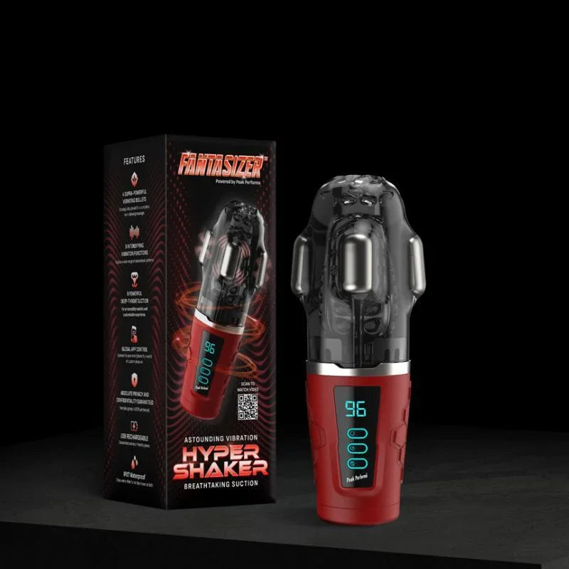 Hypershaker Automatic App Controlled LCD Masturbator Red - Take A Peek