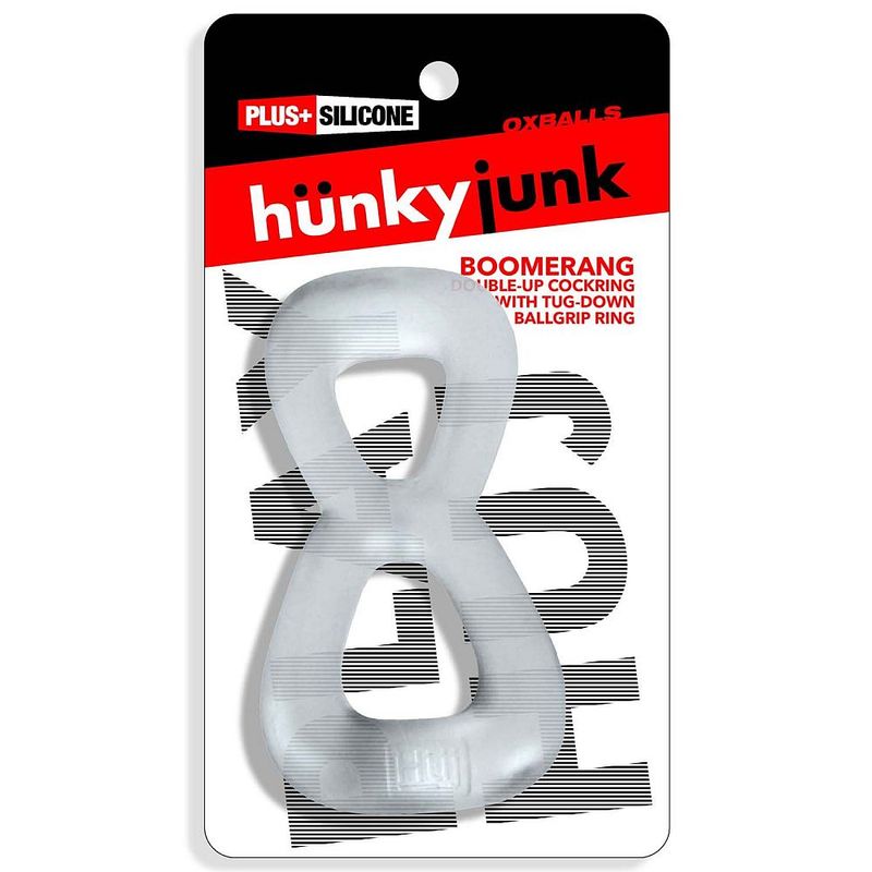 Boomerang Double Cockring Ball Stretcher Clear