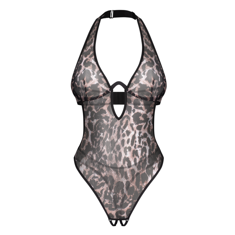 Addia Leopard Print Crotchless Teddy