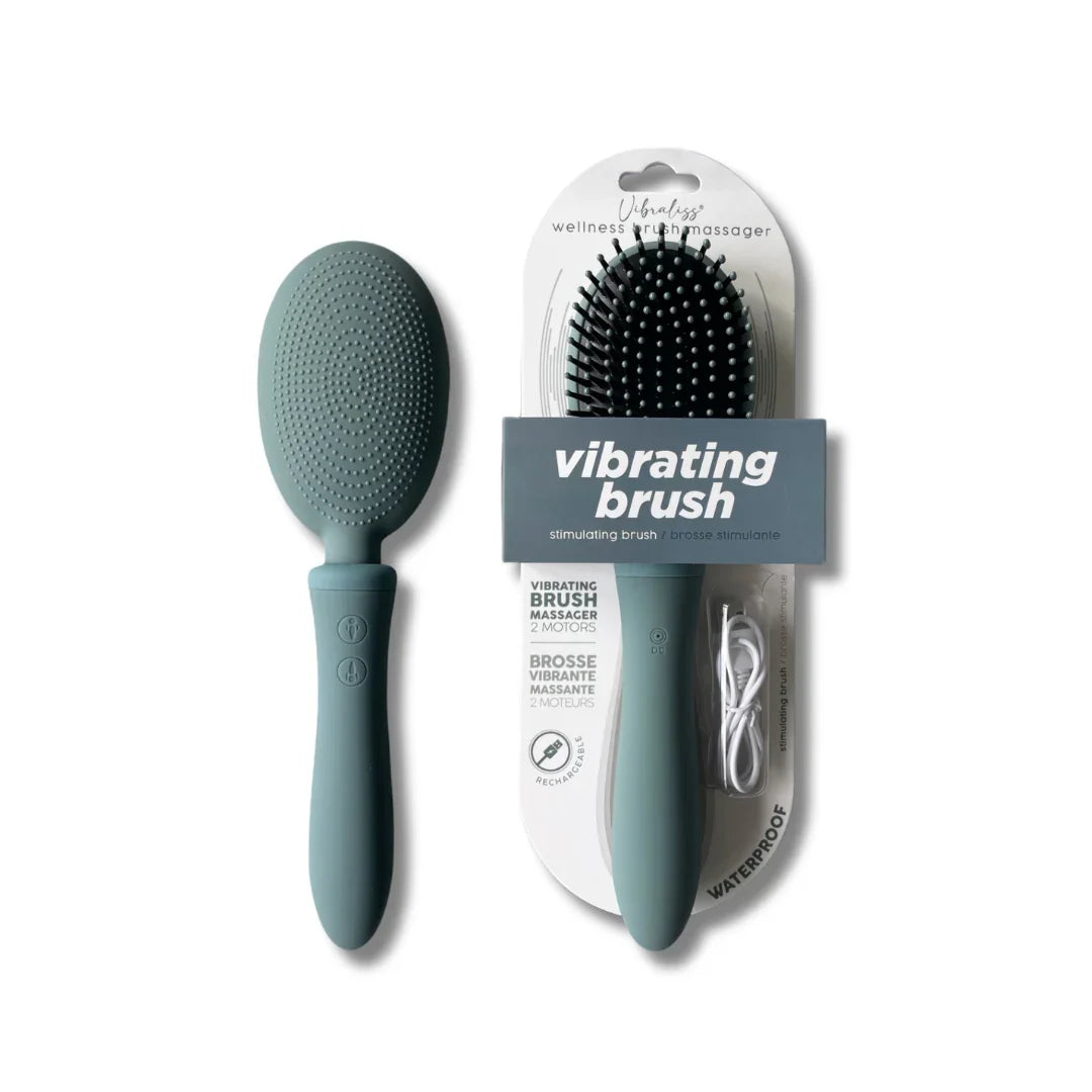 VIBRALISS Vibrating Hairbrush Grey Blue - Take A Peek