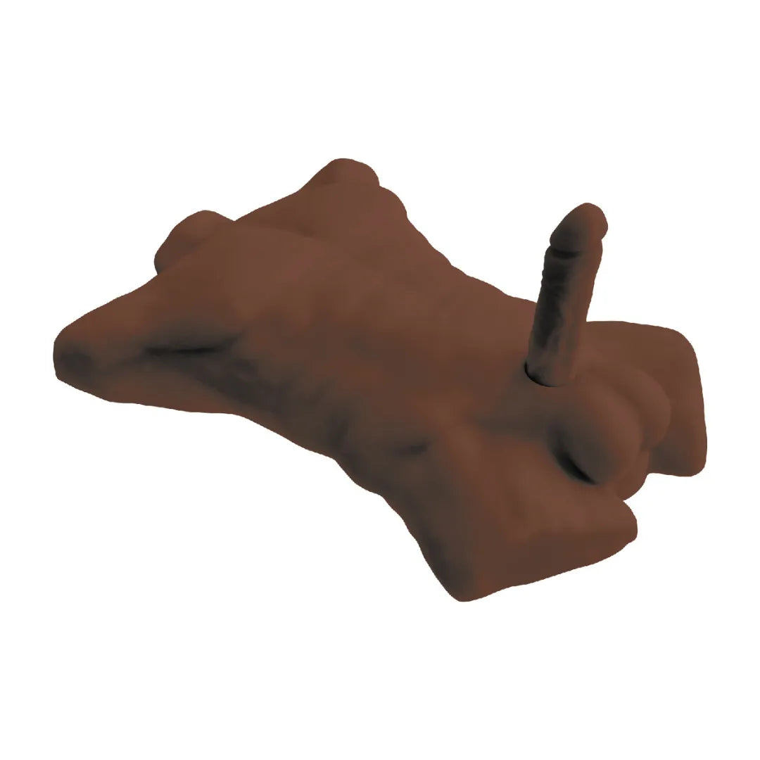 SILEXD 7" Torso + Dildo Liquid Silicone Brown - Take A Peek