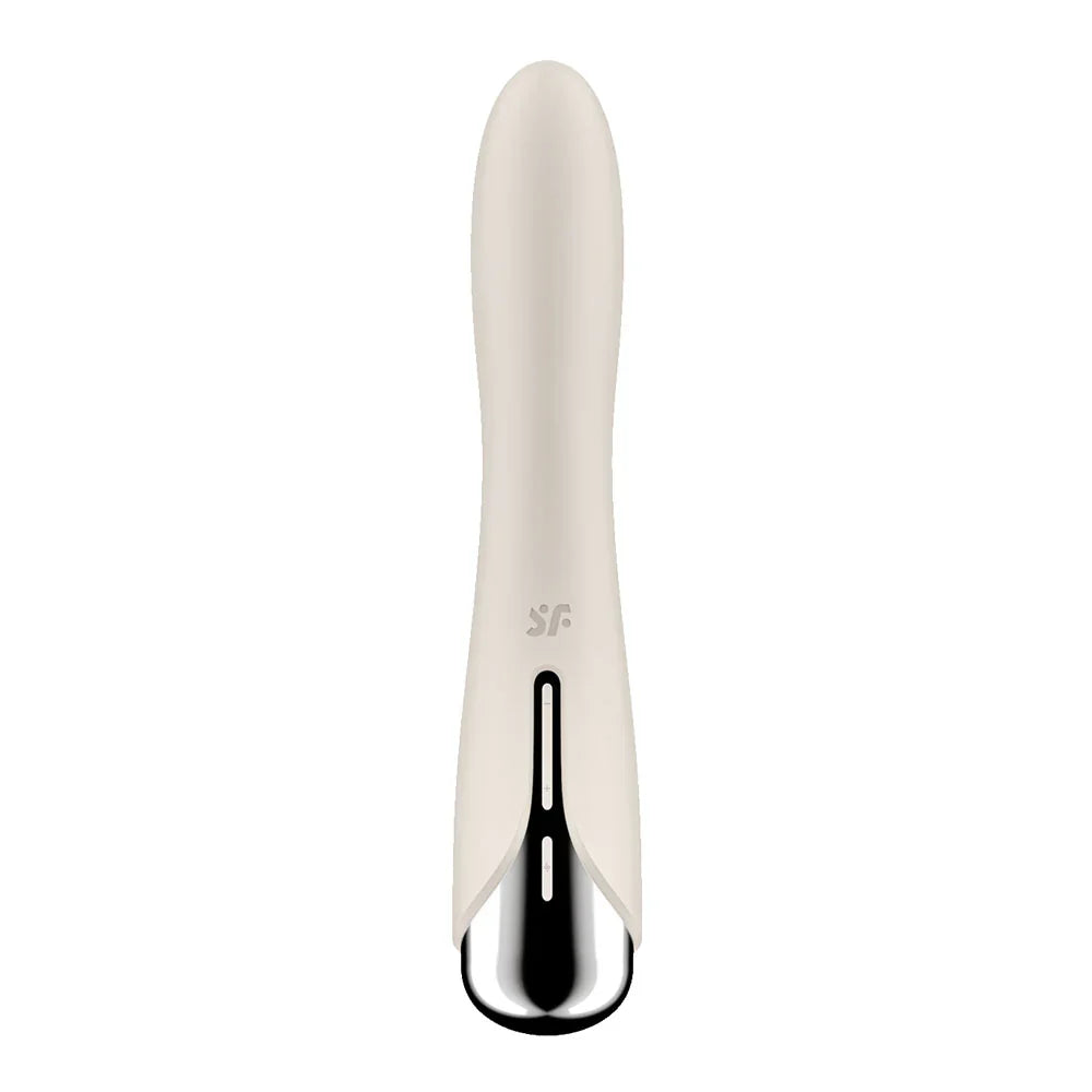 Satisfyer Spinning Vibe 1 - Beige - Beige 17.8 cm USB Rechargeable Rotating Vibrator - Take A Peek