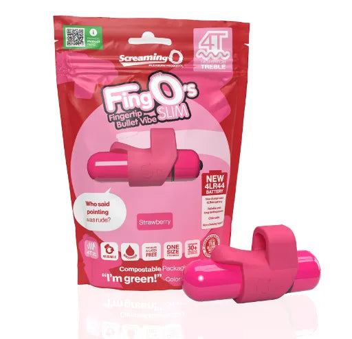 Screaming O 4T FingO Slim - Strawberry - Take A Peek