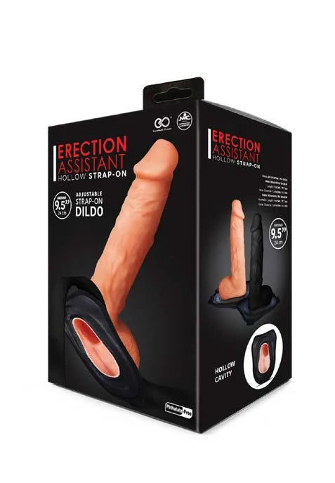 Erection Assistant Hollow Strap On 9.5" Flesh - Take A Peek