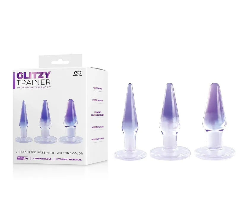 GLITZY TRAINER 3 IN 1 DONG 5" KIT - PURPLE - Take A Peek