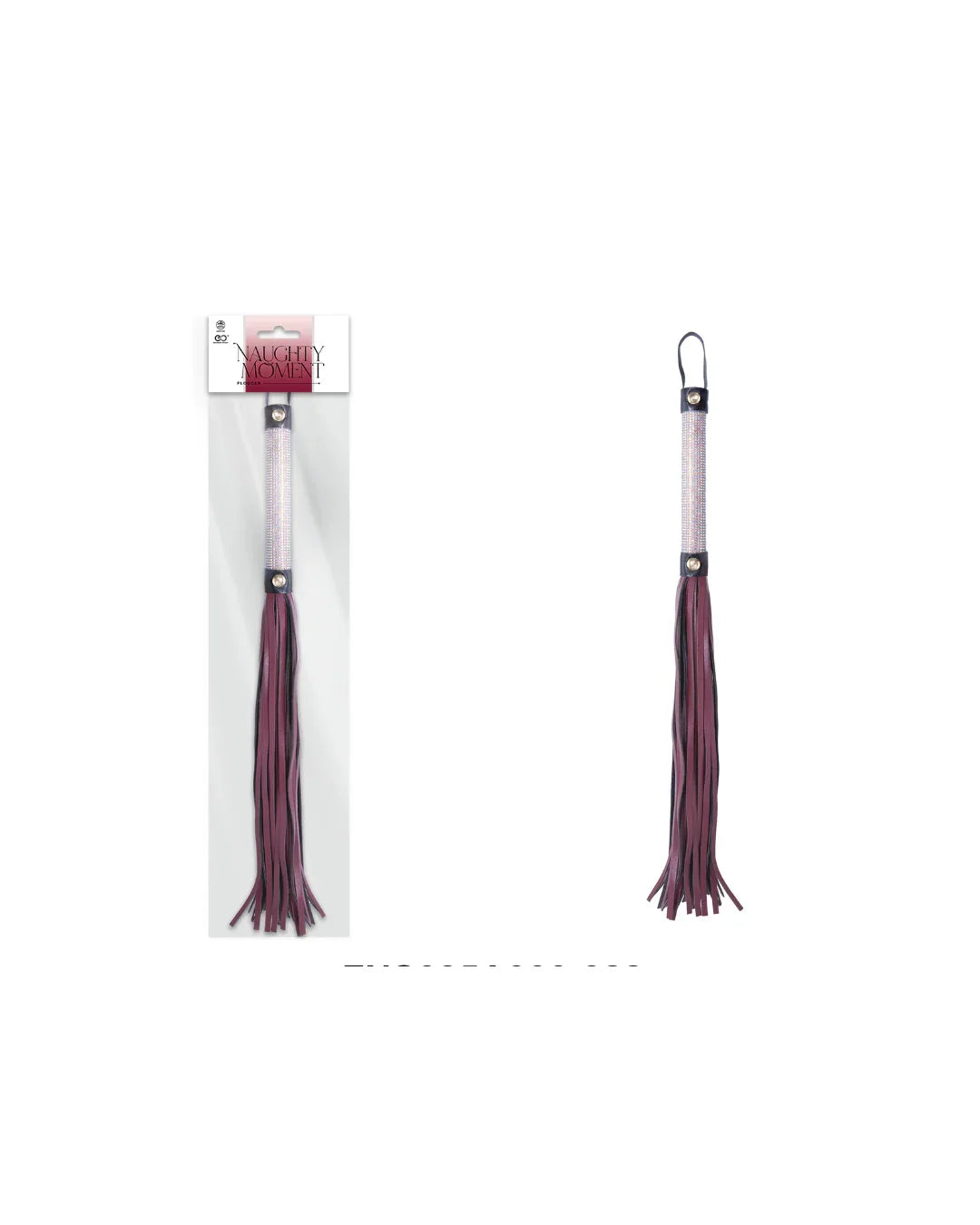 NAUGHTY MOMENT PU WHIP WITH DIAMOND DECORATION HANDLE RED - Take A Peek