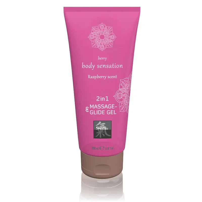 SHIATSU 2in1 Massage & Glide Gel - Raspberry Scented - 200 ml - Take A Peek