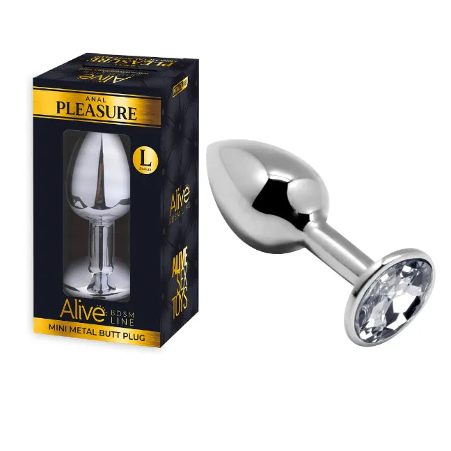 MINI METAL BUTT PLUG ANAL PLEASURE WHITE L - Take A Peek
