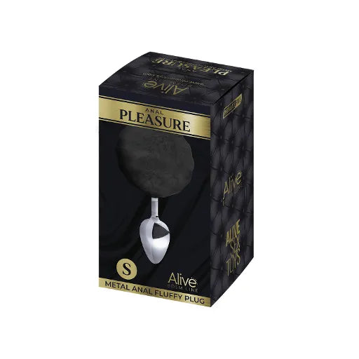 Alive Metal Fluffy Plug Black- S - Take A Peek