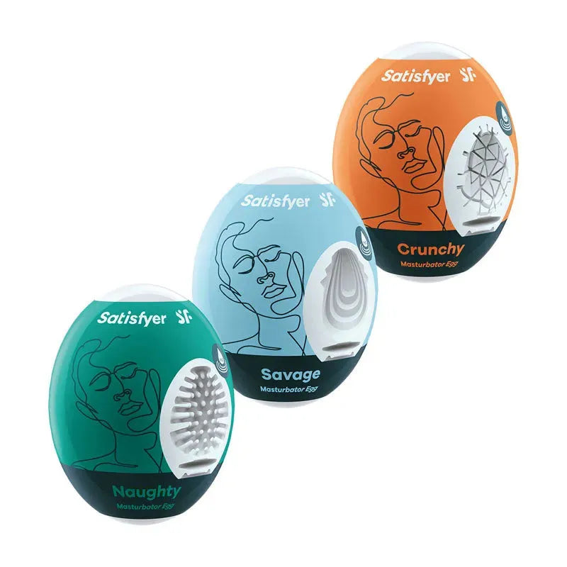 Satisfyer Masturbator Eggs - Mixed 3 Pack #2 - Take A Peek