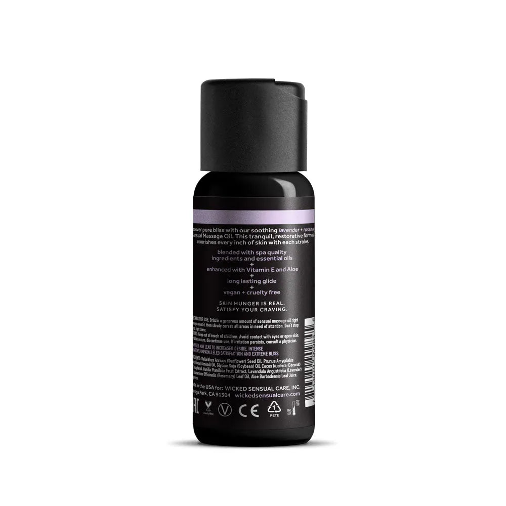 Wicked Sensual Massage Oil - Lavender + Rosemary - Lavender and Rosemary Scented Massage Oil - 120 ml Tube - Take A Peek