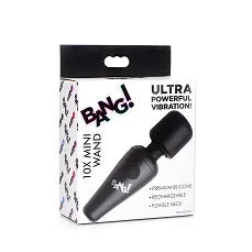 BANG! 10X Vibrating Mini Silicone Wand - Black - Take A Peek