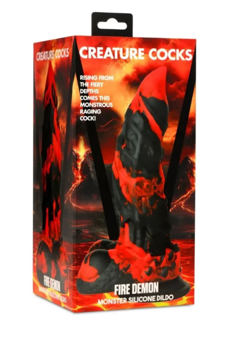 Creature Cocks Fire Demon Monster Silicone Dildo-AH264
