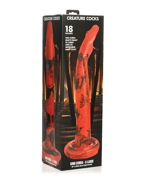 Creature Cocks King Cobra - X-Large 18" Long Silicone Dong - Take A Peek
