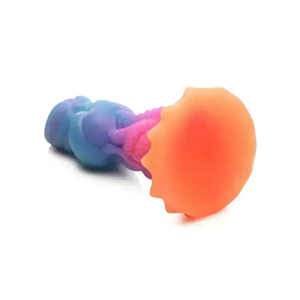 Creature Cocks Aqua-Cock - Glow in Dark Multi- 19.3 cm Fantasy Dildo - Take A Peek
