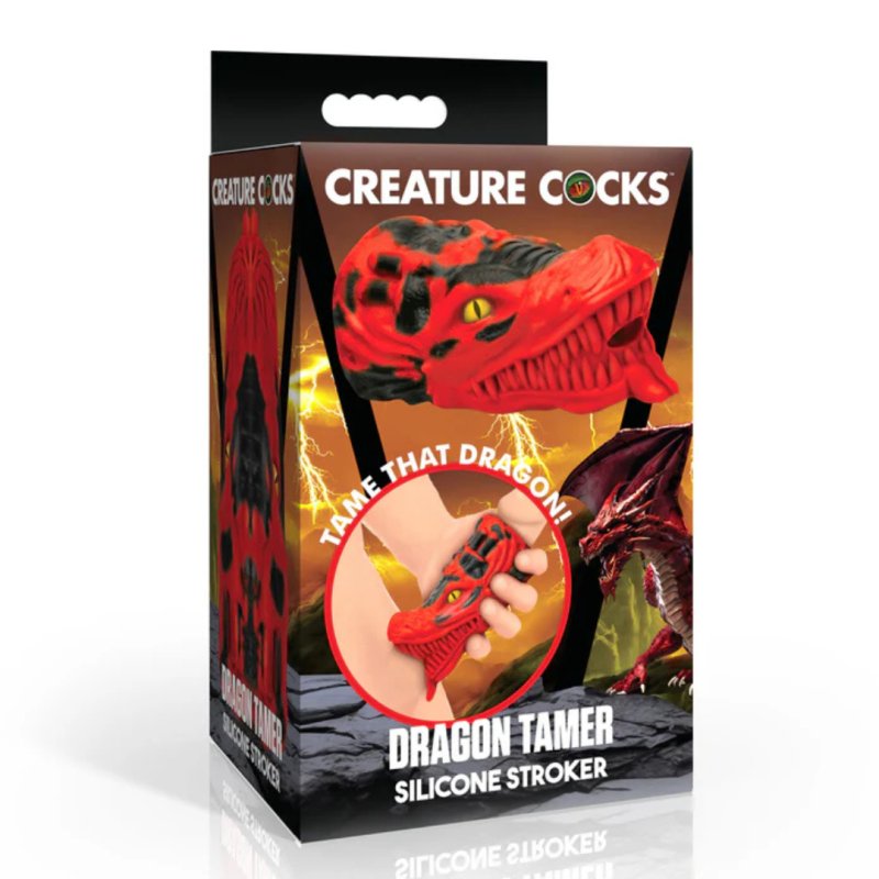 Creature Cocks Dragon Tamer Silicone Stroker - Red-AH541-Red
