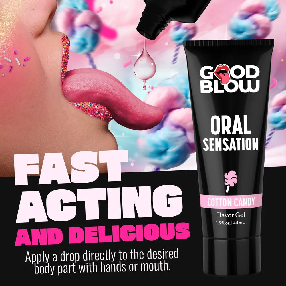 Good Blow Oral Sensation Gel - Cotton Candy - Cotton Candy Flavoured Oral Sex Gel - 44 ml Tube - Take A Peek