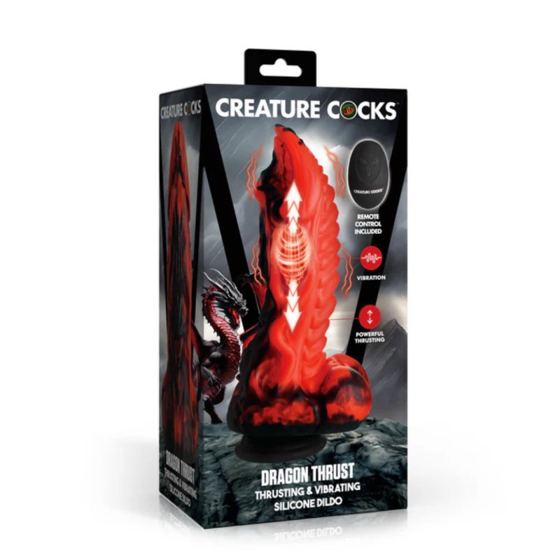 Creature Cocks Dragon Thrust Thrusting & Vibrating Silicone Dildo-AH666