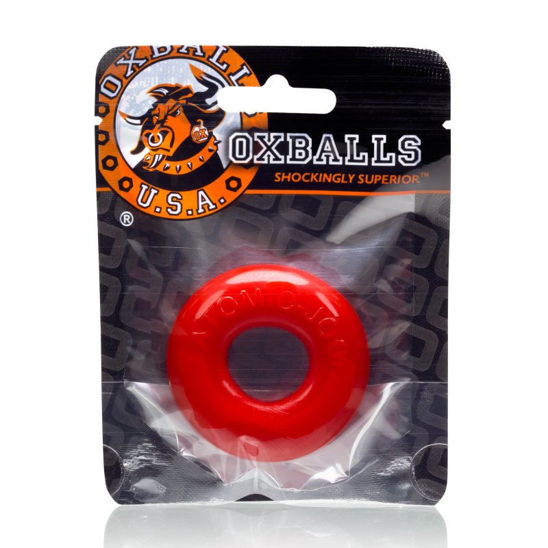 OXBALLS DO-NUT- 2 jelly cockring w/ flat inner chamber RED-AJ-1025-2-RED