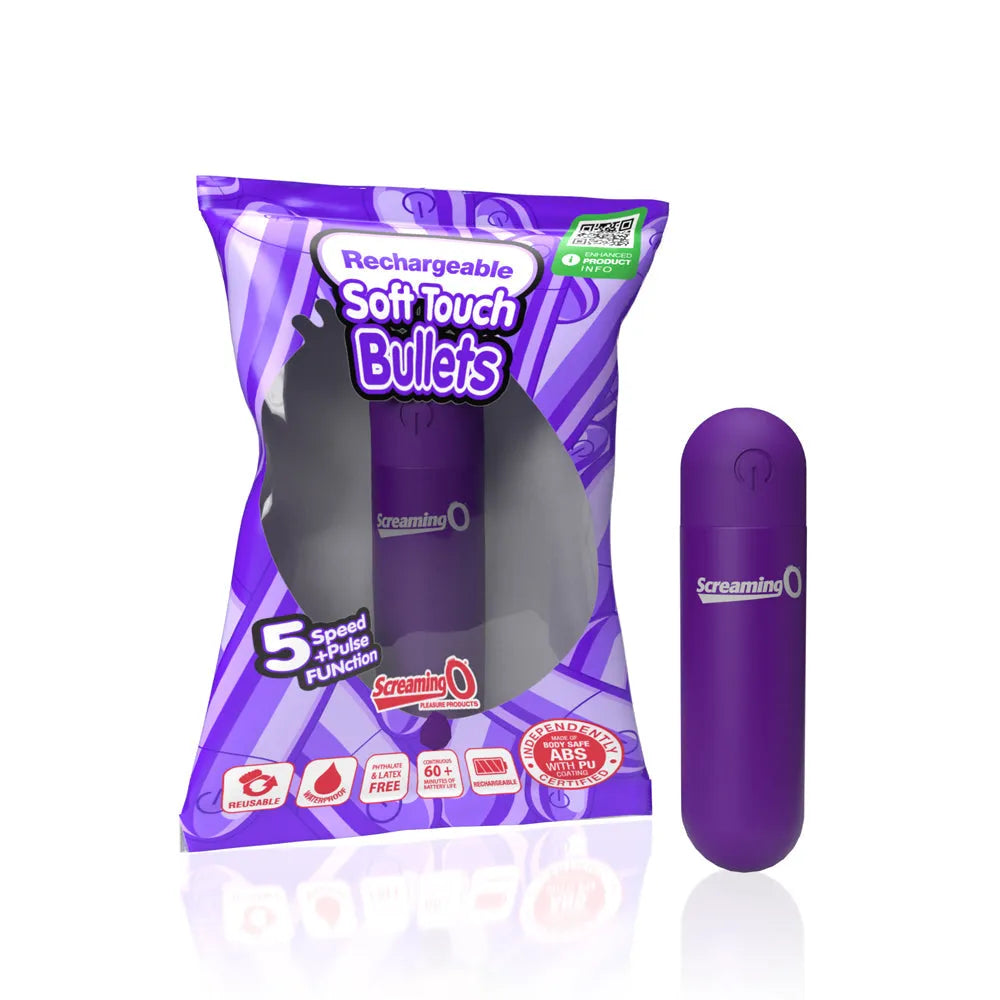 Screaming O Soft Touch Rechargeable Bullets - Purple - Take A Peek