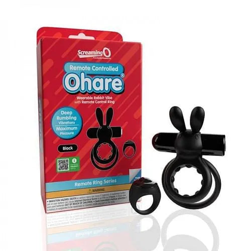 Screaming O Remote Controlled Ohare Vibrating Ring - Black - Take A Peek