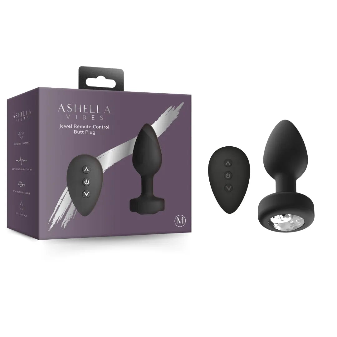 Ashella Vibes Jewel Remote Control Butt Plug Medium - Take A Peek