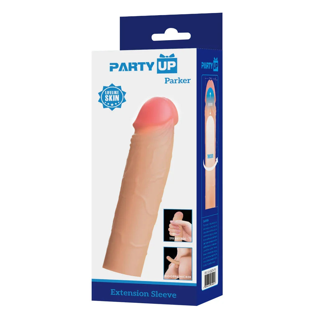 Party Up PARKER 2 Inch Extender Sleeve - 2 Inch Penis Extender Sleeve - Take A Peek