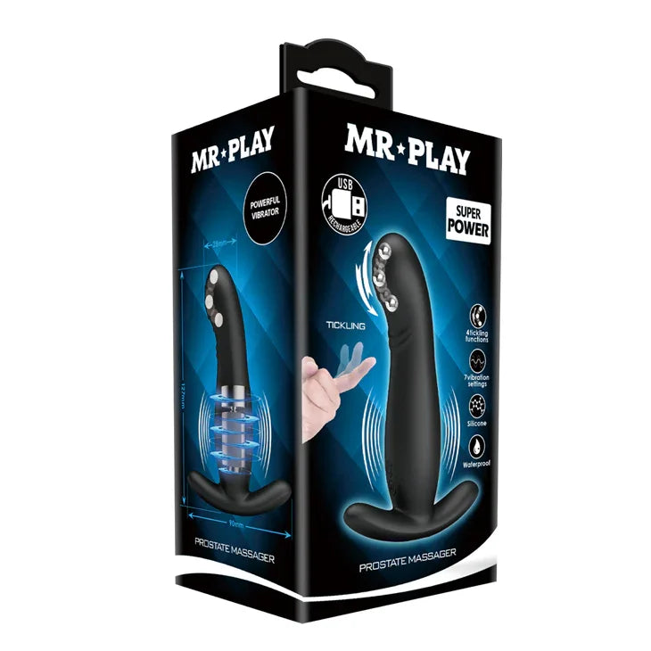 MR PLAY Prostate Massager - USB Rechargeable Prostate Massager with Flicking Tip - Take A Peek