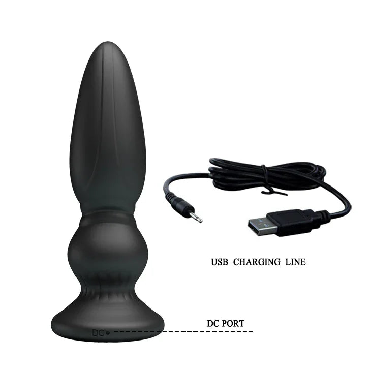 MR PLAY Powerful Vibrating Anal Plug - 12.5 cm USB Rechargeable Vibrating Anal Plug with Remote - Take A Peek