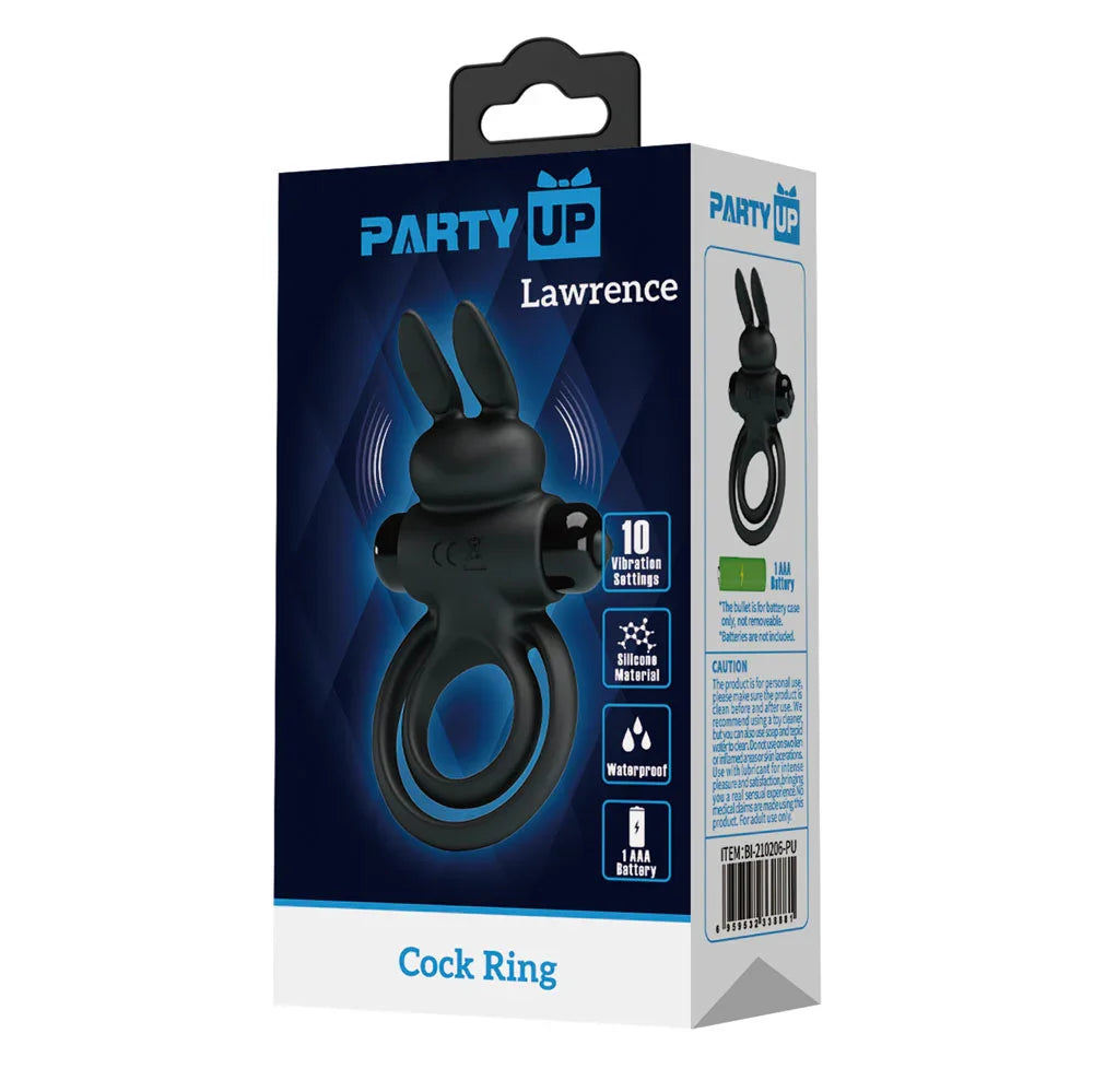 Party Up LAWRENCE Vibrating Cock Ring - Vibrating Cock & Balls Ring - Take A Peek