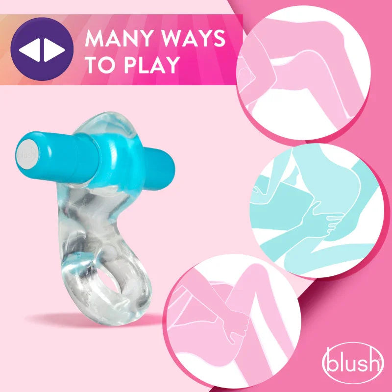 Play With Me Delight Vibrating C-Ring - Clear/ Vibrating Cock Ring - Take A Peek