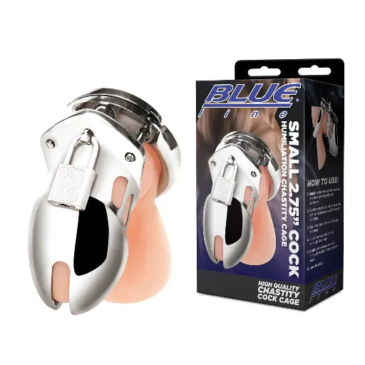 Blue Line SMALL 2.75" COCK HUMILIATION CHASTITY CAGE - Take A Peek
