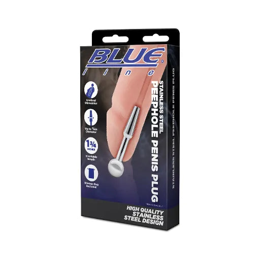 Blue Line STAINLESS STEEL PEEPHOLE PENIS PLUG - Take A Peek