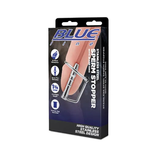 Blue Line STAINLESS STEEL SPERM STOPPER WITH GLANS RING - Take A Peek