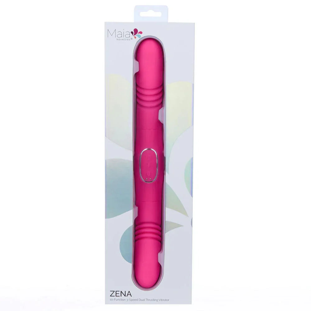 Maia ZENA - - 35.5 cm USB Rechargeable Dual Thrusting Double Ended Vibrator - Take A Peek
