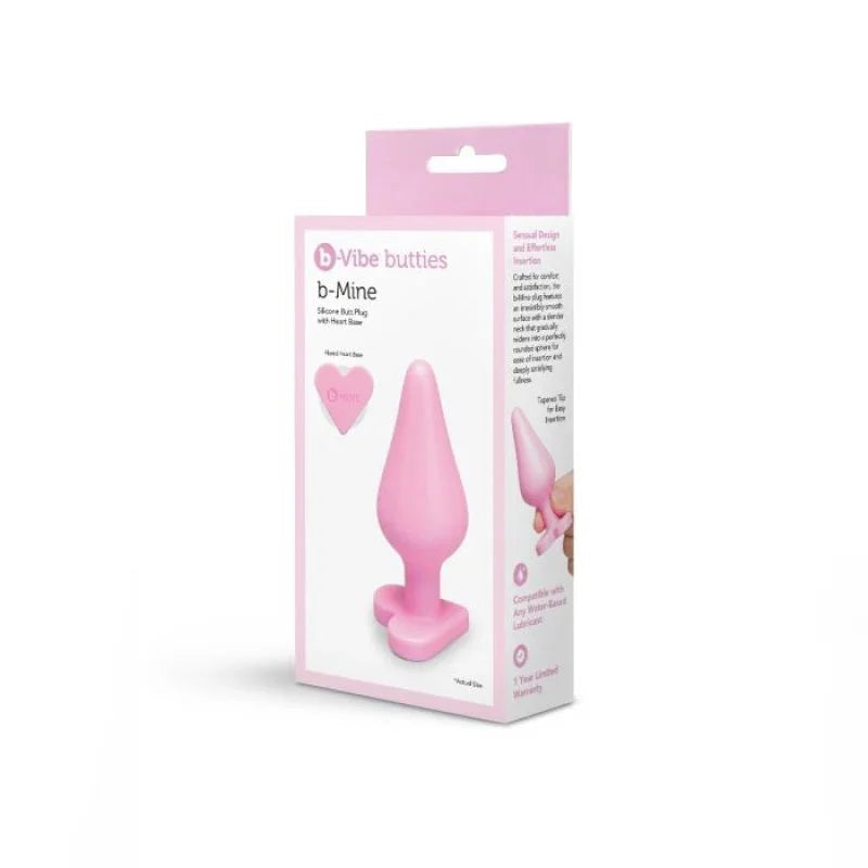 b-Vibe Butties B-Mine Silicone Heart Butt Plug-BV-091