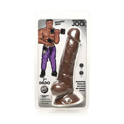 JOCK Weightlifting Wesley 7" dildo with balls - Dark - Take A Peek