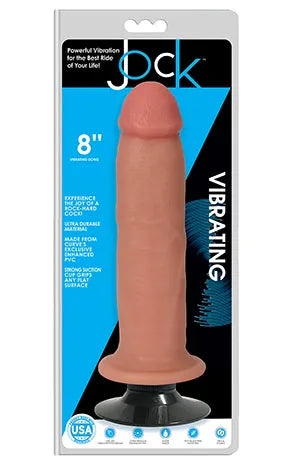 JOCK 8" Vibrating Dong No Balls Vanilla - Take A Peek