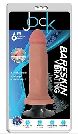 JOCK 6" Bareskin Vibrating Dong No Balls Vanilla - Take A Peek