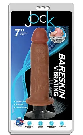 JOCK 7" Bareskin Vibrating Dong No Balls - Take A Peek
