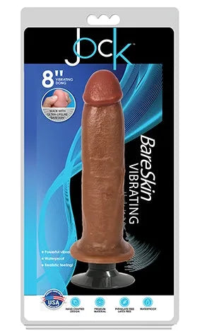 JOCK 8" Bareskin Vibrating Dong No Balls Latte - Take A Peek