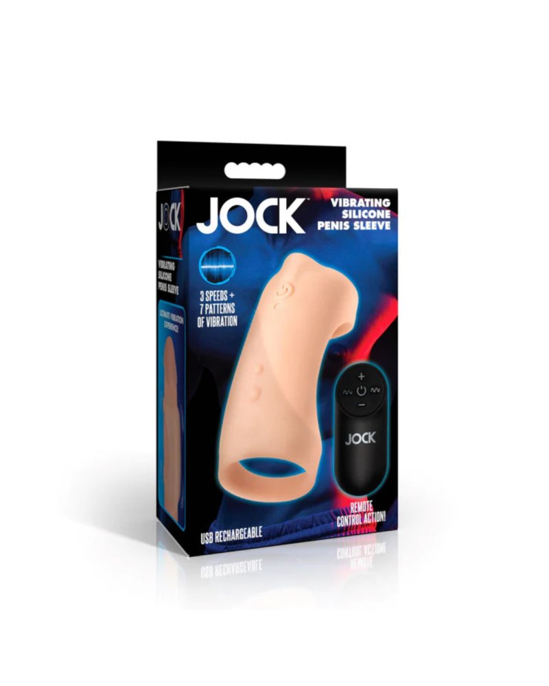 JOCK Vibrating Silicone Penis Sleeve - Light-CN1007-Light